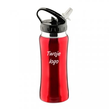 Sport Water Bottle 550 ml - Stainless Steel - Red Color