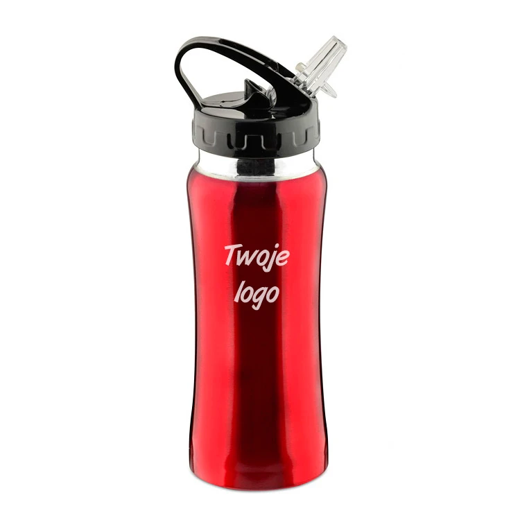 Sport Water Bottle 550 ml - Stainless Steel - Red Color