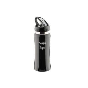Sport Water Bottle 550 ml - Stainless Steel - Black Color