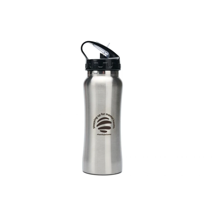 Sport Water Bottle 550 ml - Stainless Steel - Silver Color