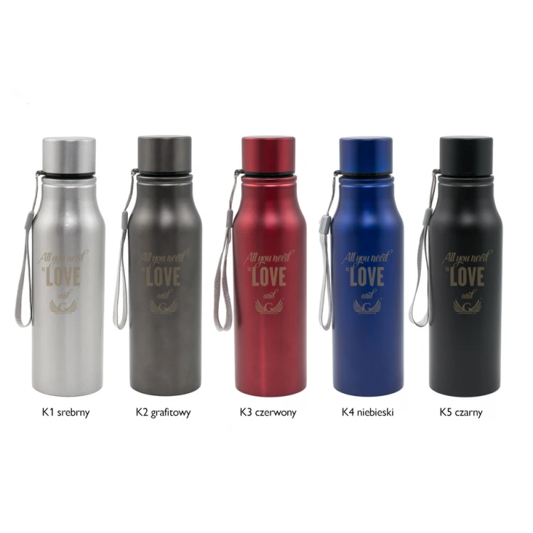 Steel Water Bottle with Engraving - Kimo - 700ml capacity - BID006