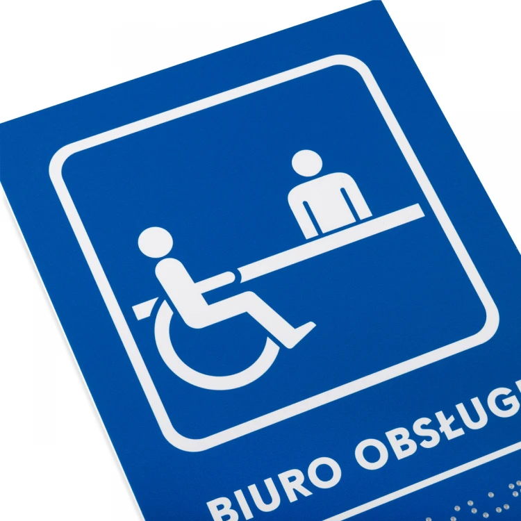 Customer Service Office - Braille lettering sign - size 140x190mm - Hard PVC - TAB480