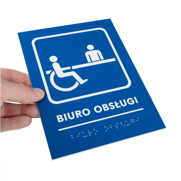 Customer Service Office - Braille lettering sign - size 140x190mm - Hard PVC - TAB480