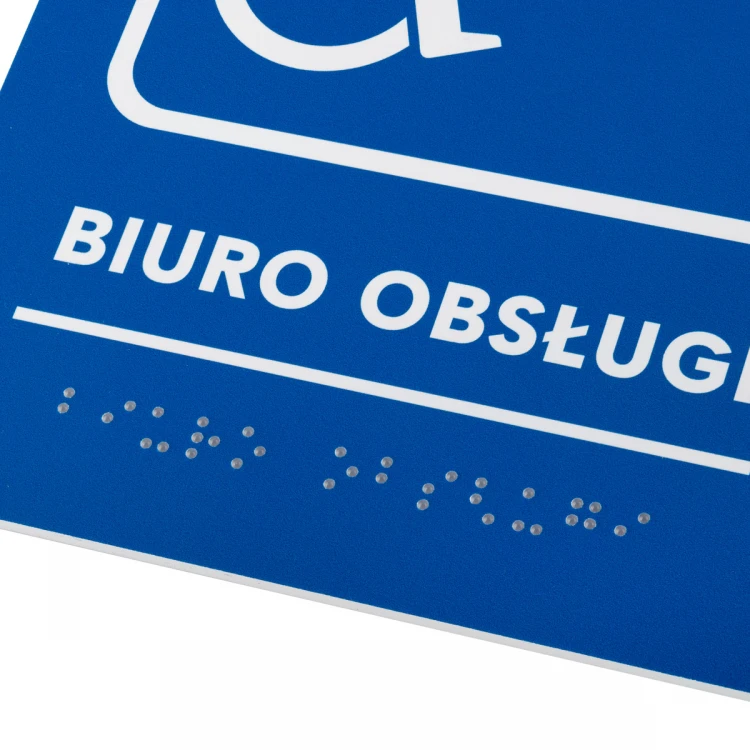 Customer Service Office - Braille lettering sign - size 140x190mm - Hard PVC - TAB480