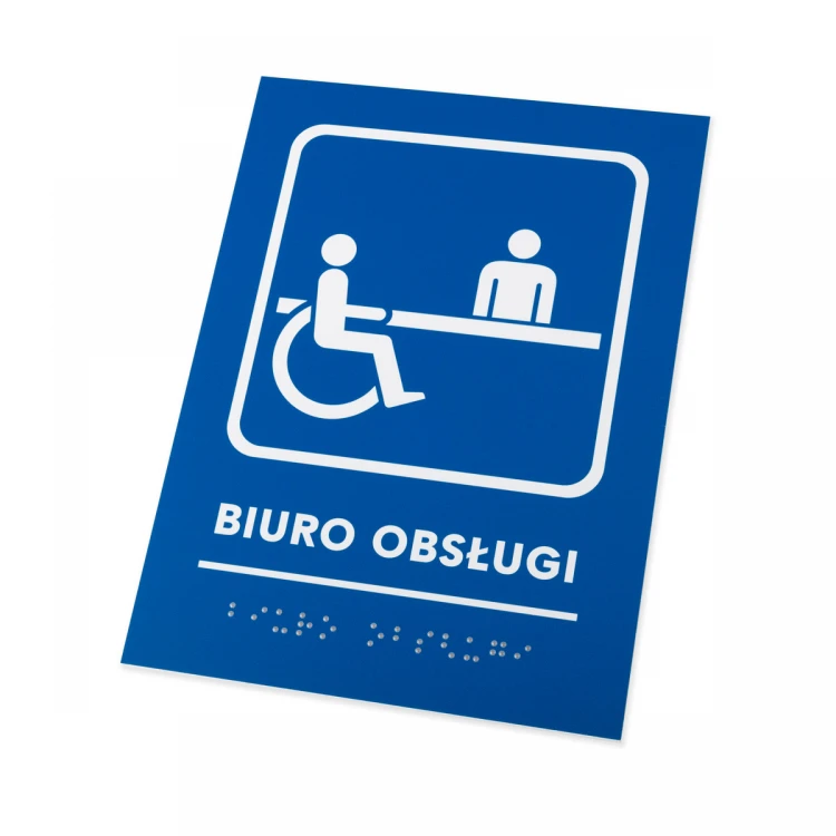 Customer Service Office - Braille lettering sign - size 140x190mm - Hard PVC - TAB480