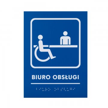 Customer Service Office - Braille lettering sign - size 140x190mm - Hard PVC - TAB480