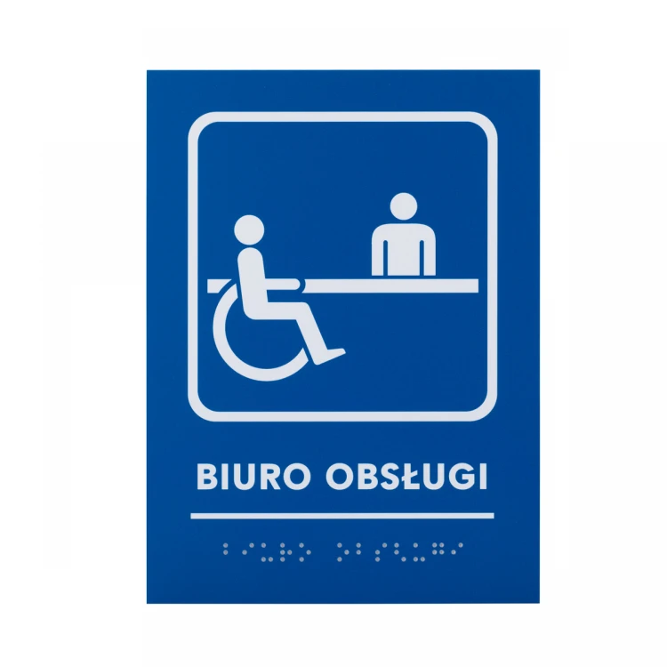 Customer Service Office - Braille lettering sign - size 140x190mm - Hard PVC - TAB480
