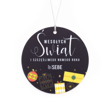 80 mm Christmas Bauble with Your Logo - UV Digital Print - Set of 100 pieces - BDR064