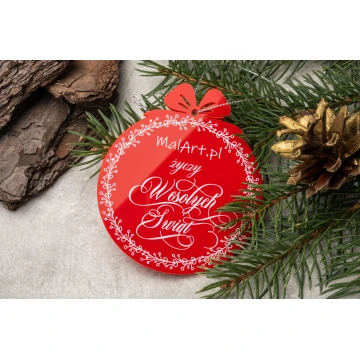 Red Plexi Christmas Baubles - size 80x93mm - any print - BDR037