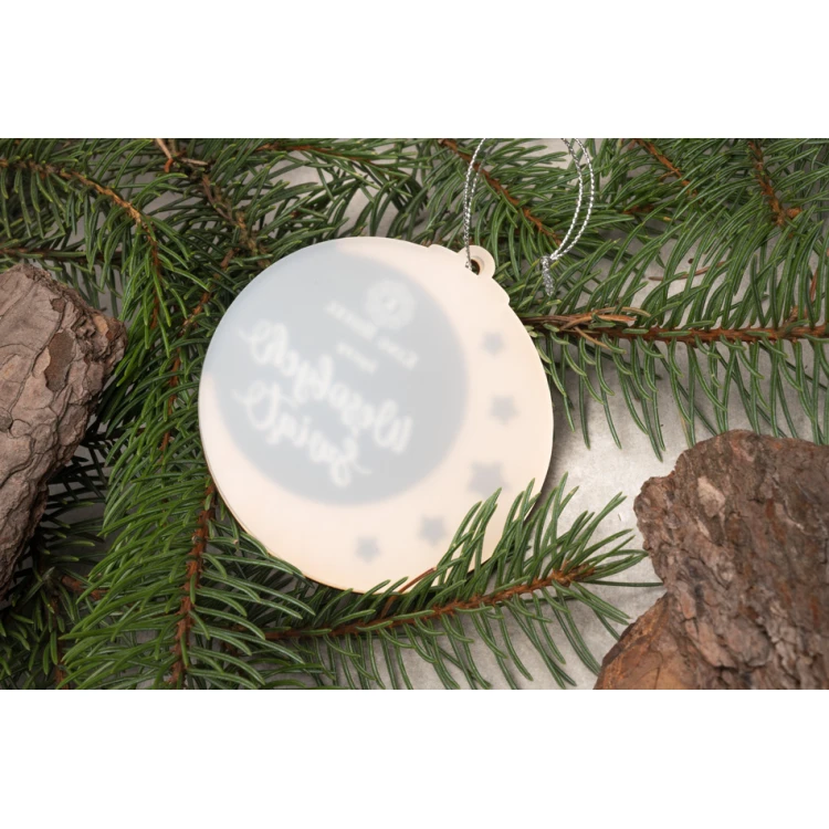 Wooden and Plexi Christmas Baubles - size 80x86mm - any print - BDR031