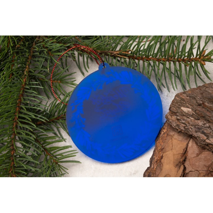 Blue Frost Plexi Christmas Baubles - size 80x84mm - any print - BDR039