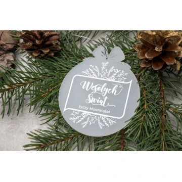 Plexi Frost Christmas Baubles - size 71x82mm - any print - BDR035
