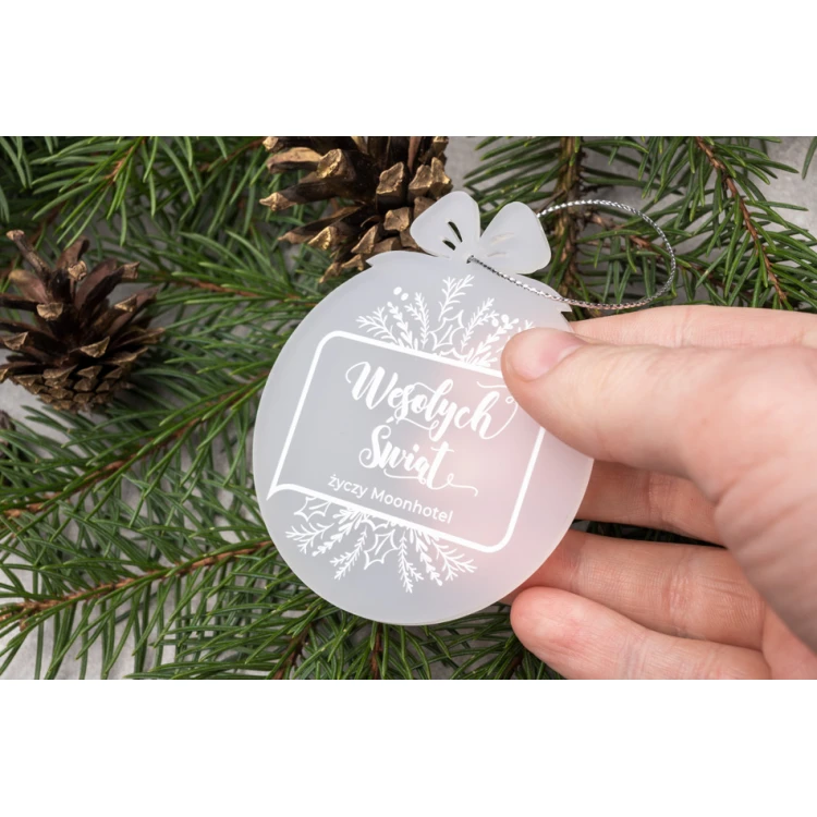Plexi Frost Christmas Baubles - size 71x82mm - any print - BDR035