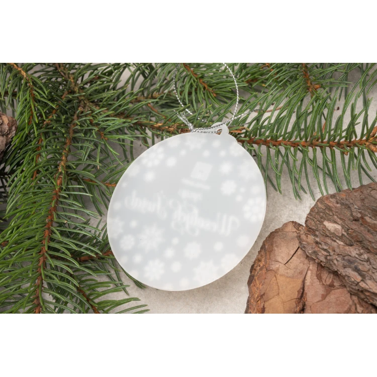 Plexi Frost Christmas Baubles - size 80x86mm - any print - BDR033