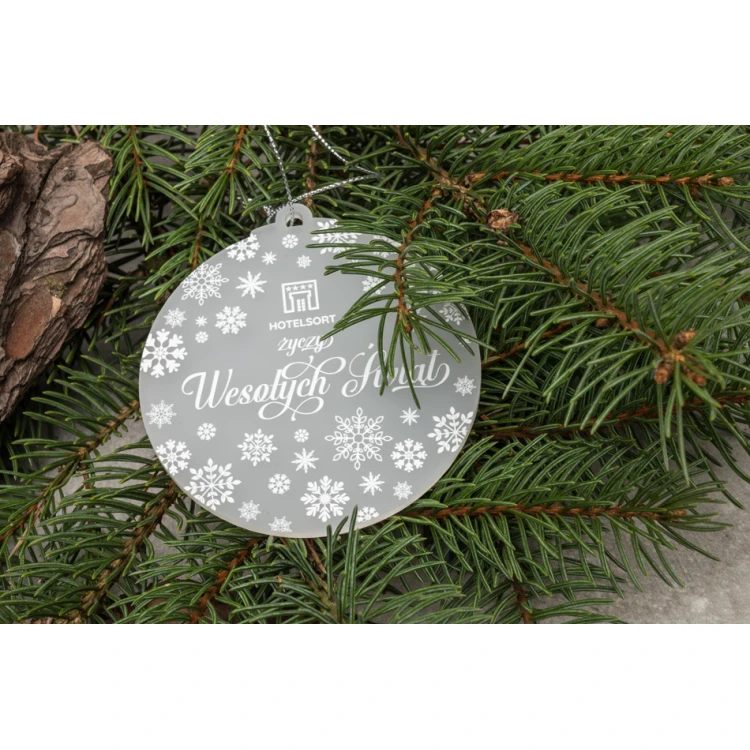 Plexi Frost Christmas Baubles - size 80x86mm - any print - BDR033