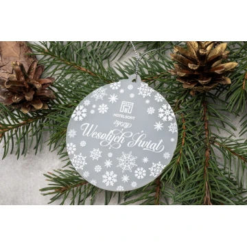 Plexi Frost Christmas Baubles - size 80x86mm - any print - BDR033