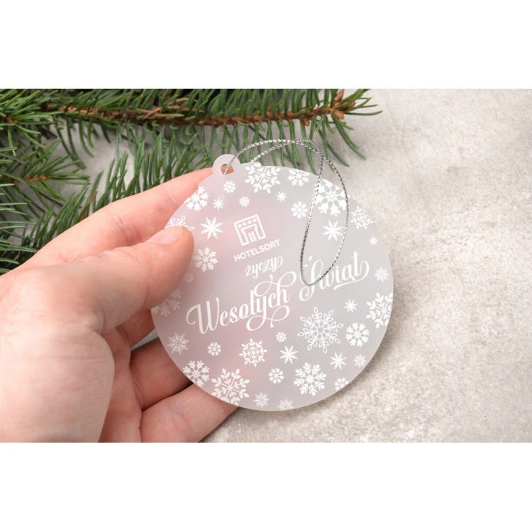 Plexi Frost Christmas Baubles - size 80x86mm - any print - BDR033