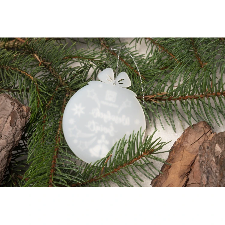 Plexi Frost Christmas Baubles - size 71x82mm - any print - BDR034