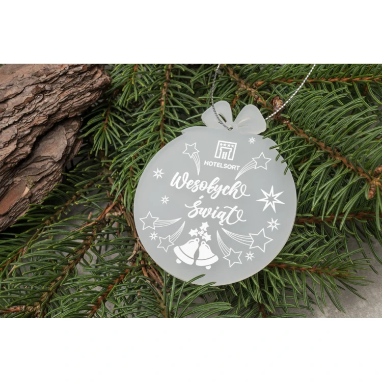 Plexi Frost Christmas Baubles - size 71x82mm - any print - BDR034