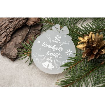 Plexi Frost Christmas Baubles - size 71x82mm - any print - BDR034