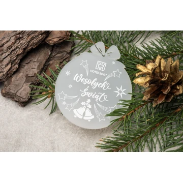 Plexi Frost Christmas Baubles - size 71x82mm - any print - BDR034