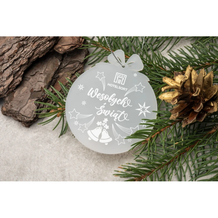 Plexi Frost Christmas Baubles - size 71x82mm - any print - BDR034