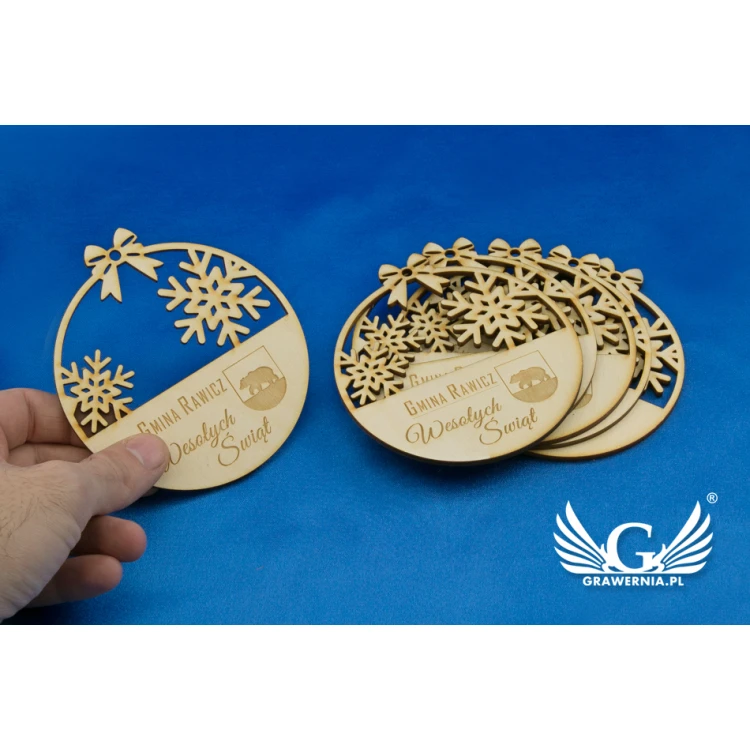 Wooden Baubles with Custom Engraving - Diameter 100mm - BDR006