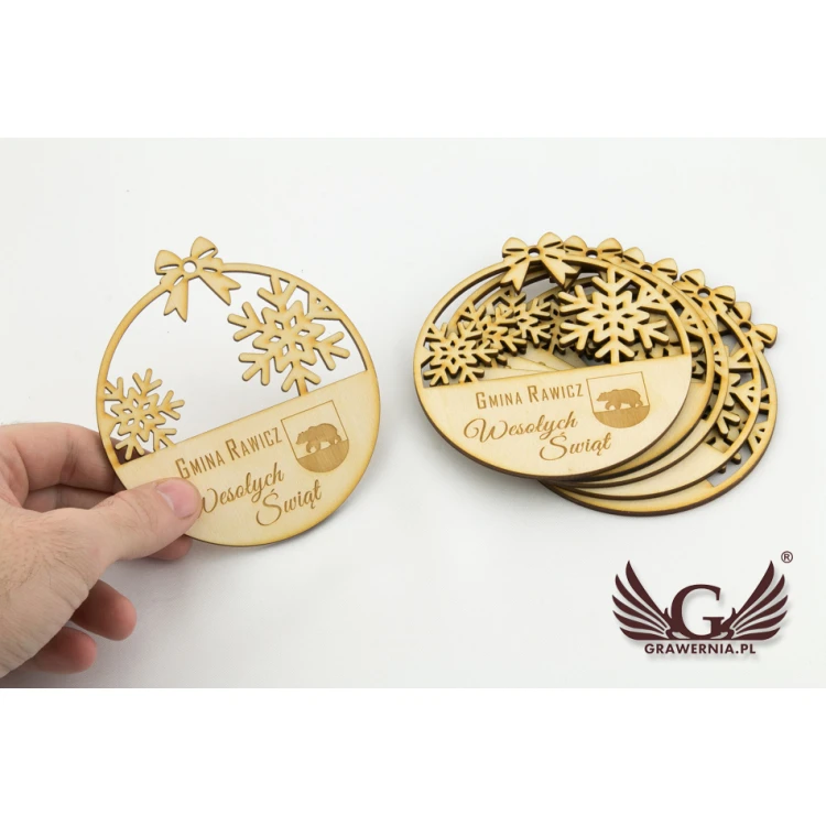 Wooden Baubles with Custom Engraving - Diameter 100mm - BDR006
