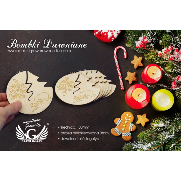 Wooden Baubles with Custom Engraving - Diameter 100mm - BDR005