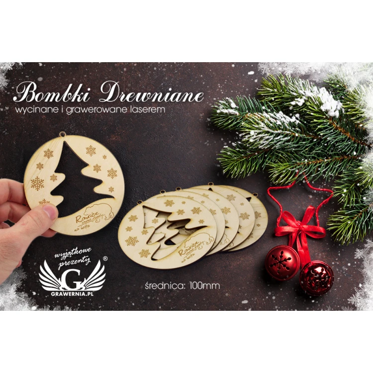 Wooden Baubles with Custom Engraving - Diameter 100mm - BDR003
