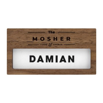 Wooden window badge - American walnut premium - Dimensions: 66x34mm - ID141