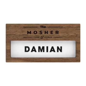 Wooden window badge - American walnut premium - Dimensions: 66x34mm - ID141