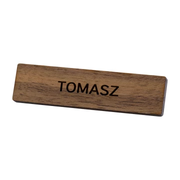 Wooden badge - American walnut premium - Dimensions: 57x15mm - ID142