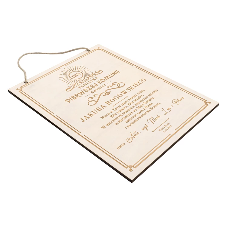Plaque with your engraving - First Communion Souvenir - KOM029