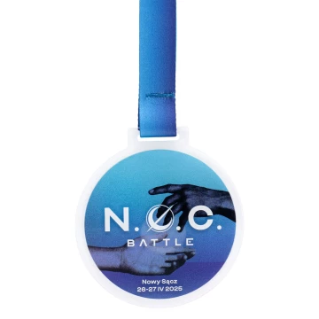  Acrylic medal with custom print and logo ribbon - MGR122