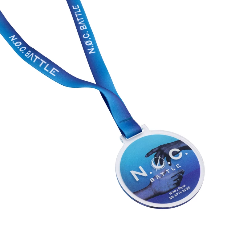  Acrylic medal with custom print and logo ribbon - MGR122