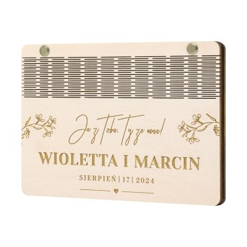 Money box with engraving and dedication - personalised wedding gift - size 110x170mm - SNP002