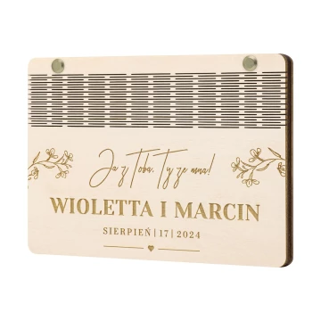 Money box with engraving and dedication - personalised wedding gift - size 110x170mm - SNP002