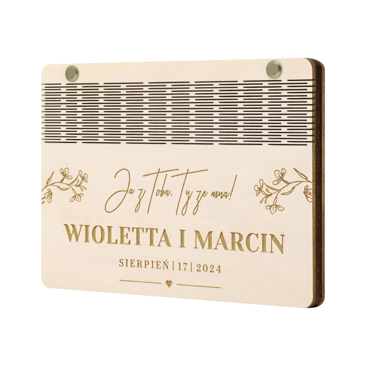 Money box with engraving and dedication - personalised wedding gift - size 110x170mm - SNP002