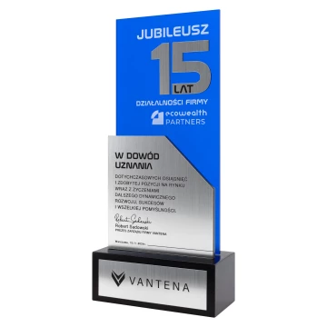 Business anniversary statuette - 15th anniversary gift for a company - DTA202