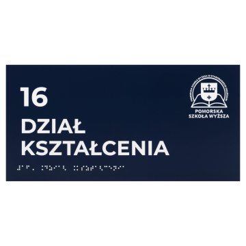 Braille door plaque for the blind - size 300x150mm - TAB699