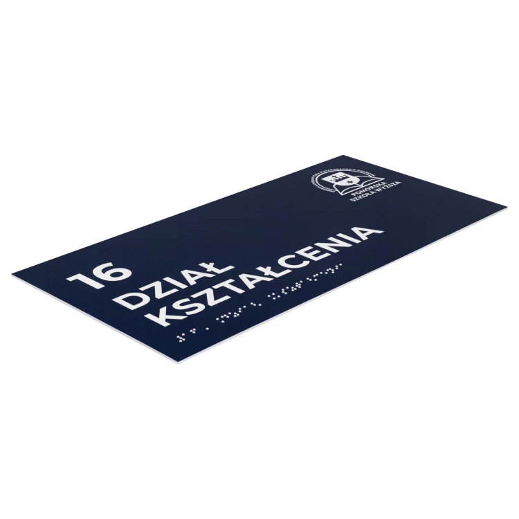 Braille door plaque for the blind - size 300x150mm - TAB699