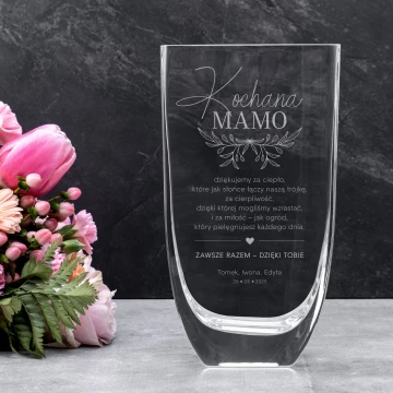 Vase with engraving - Flora - gift for mum - WAZ027