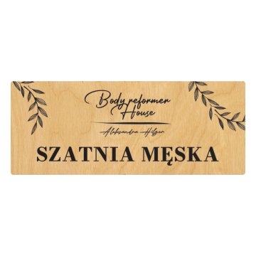 Wooden plaque - men's locker room - TAB685