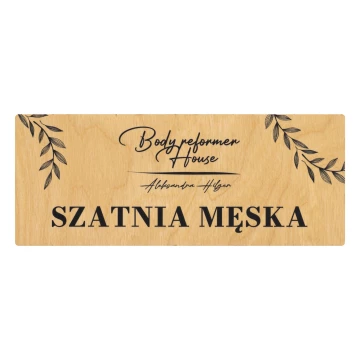 Wooden plaque - men's locker room - TAB685