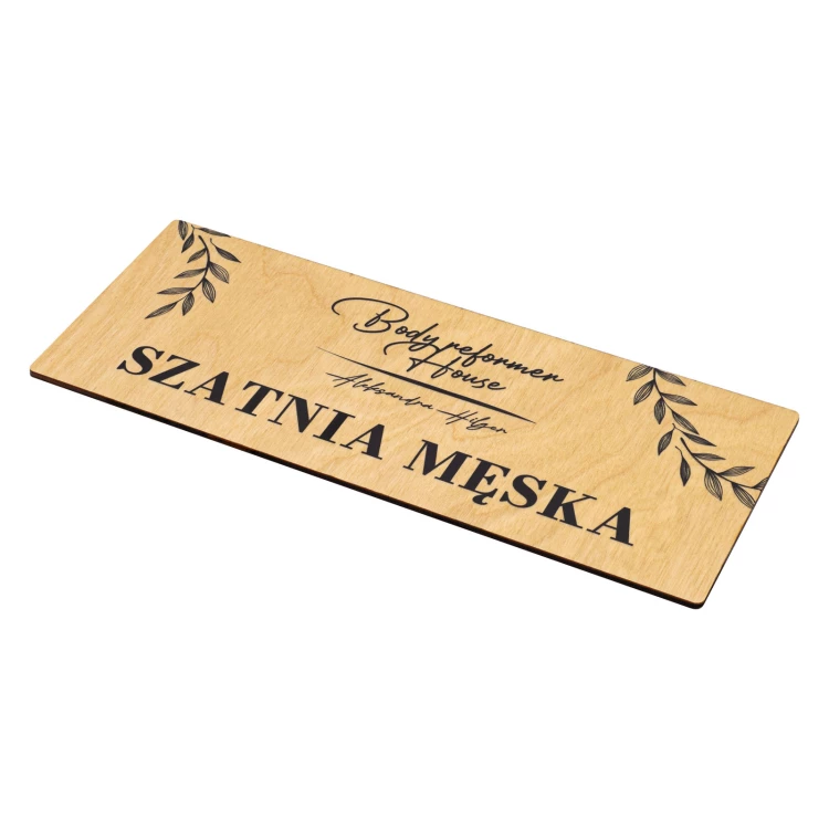 Wooden plaque - men's locker room - TAB685