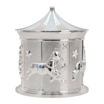 Music box - blue carousel with horses - POZ012