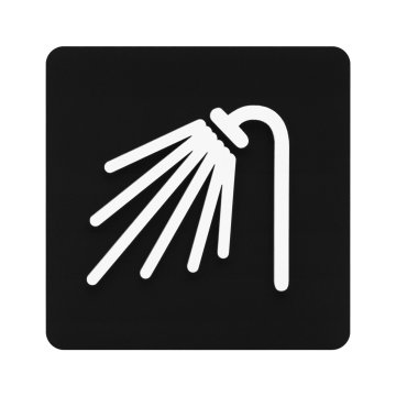 Convex pictogram plaque - shower - TAB688