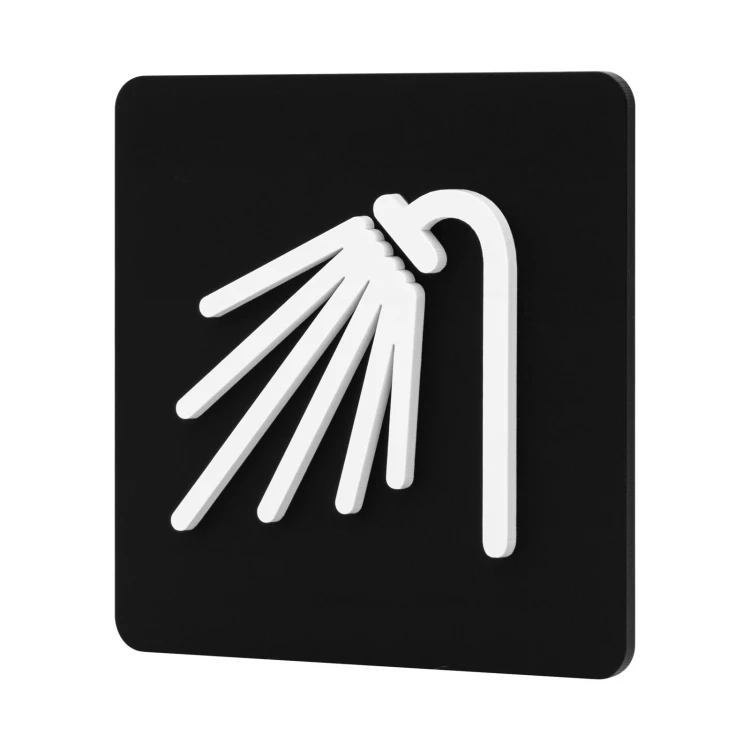 Convex pictogram plaque - shower - TAB688