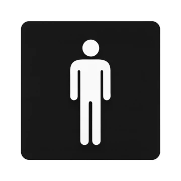 Convex pictogram plaque - men's toilet - TAB691